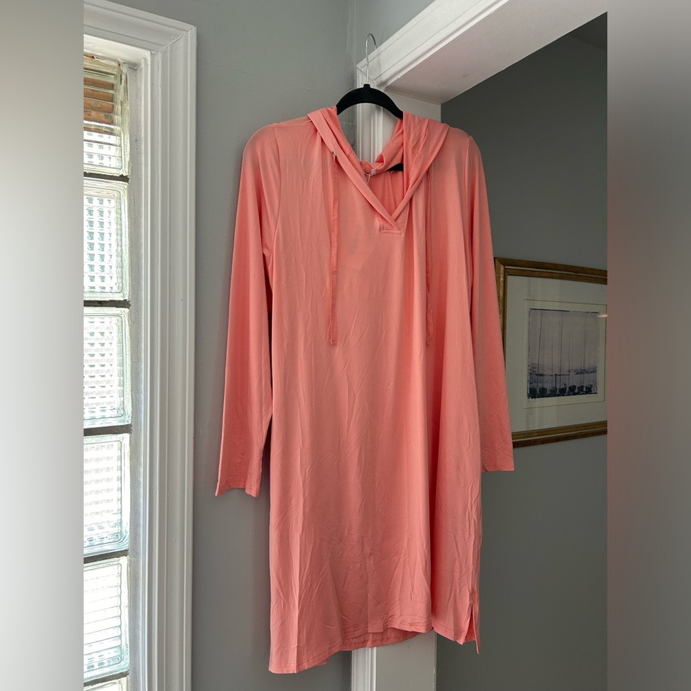 NWT Lightweight Knit Beach cover up with hood  and pockets XL